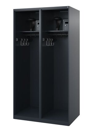 C+P Feuerwehrspind Evolo, Modell Flexo, 2 Abteile, Abteilbreite 500 mm, Anthrazit