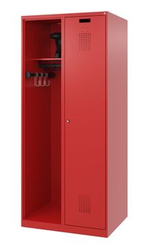 C+P Feuerwehrspind Evolo, Modell Kombi, 2 Abteile fr 1 Person, Abteilbreite 800 mm, Feuerrot
