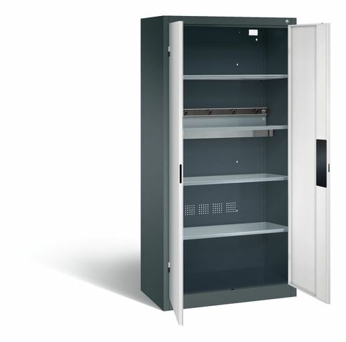 C+P Akku-Ladeschrank f�r 5 E-Werkzeuge H/B/T 1950x930x500 mm Anthrazit/Lichtgrau