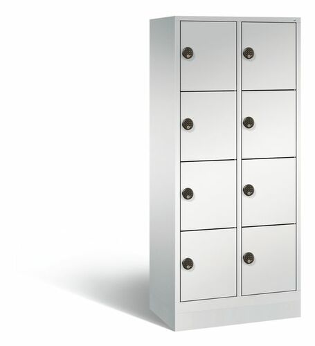 C+P Schlie�fachschrank Evolo mit Ladefunktion, 8 F�cher, H/B/T 1800x810x500 mm Lichtgrau