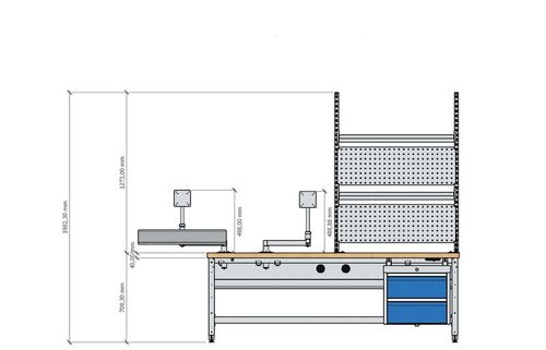 Arbeitstisch | Werkbank elektr. h�henverstellbar B/T/H 2000x900x710-1055