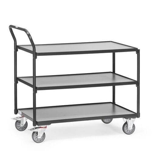 Fetra Tischwagen Grau, 3 Etagen, Tragkraft 300 kg, 1000x600 mm
