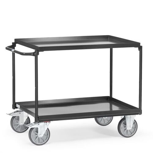 Fetra Tischwagen Grau, 2 Blechwannen, Tragkraft 400 kg, 850x500 mm