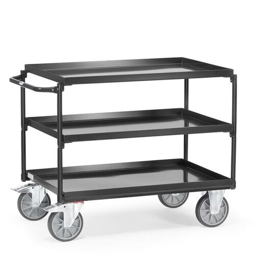 Fetra Tischwagen, 3 Blechwannen, Tragkraft 400 kg, 850x500 mm