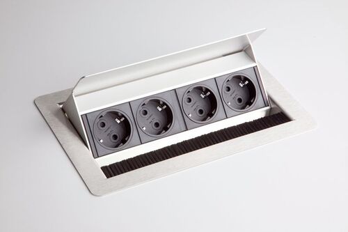 Steckdosenleiste Edelstahl | Einbau | 4x Steckdose VDE 