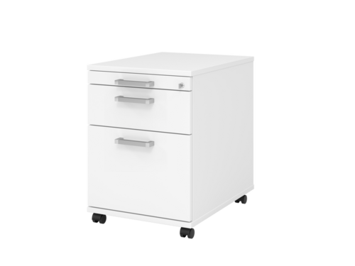 Rollcontainer m. Hngeregistratur | 3 Schubladen | Chromgriffe
