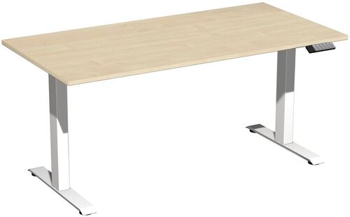 H�henverstellbarer Schreibtisch | Elektrisch, Elevate Basic Breite 1600 mm, Wei�
