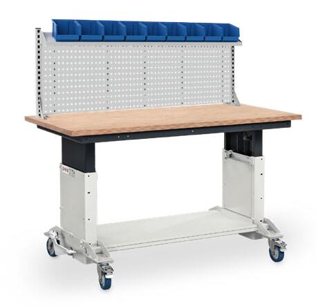 Simplaflex Mobiler Arbeitstisch mit Multi-Wand-Aufbau 1500x740x670-970 mm