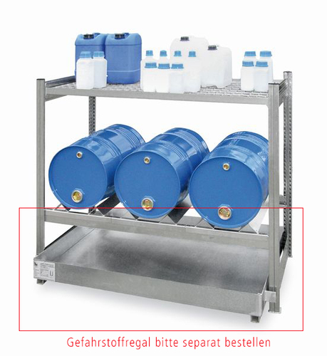 Auffangwanne mit 60 Liter Auffangvolumen, verzinkt