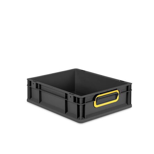 Eurobox ECO NextGen Cycle, Griffe geschlossen, farbige ColorClips, Anthrazit, B/T/H 400x300x120 mm