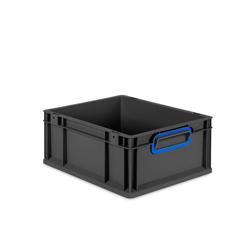 Eurobox ECO NextGen Cycle, Griffe geschlossen, farbige ColorClips, Anthrazit, B/T/H 400x300x170 mm