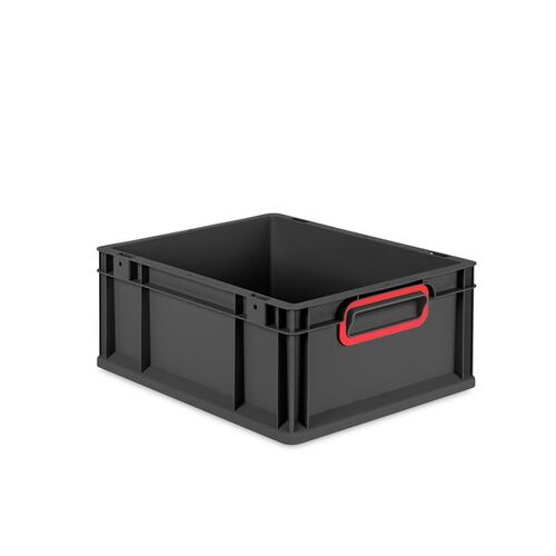 Eurobox ECO NextGen Cycle, Griffe geschlossen, farbige ColorClips, Anthrazit, B/T/H 400x300x170 mm