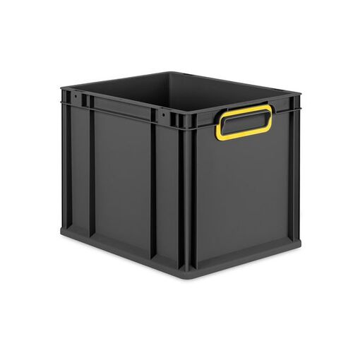 Eurobox ECO NextGen Cycle, Griffe geschlossen, farbige ColorClips, Anthrazit, B/T/H 400x300x320 mm