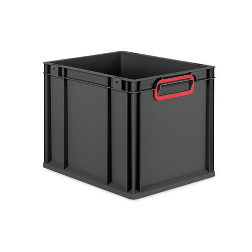 Eurobox ECO NextGen Cycle, Griffe geschlossen, farbige ColorClips, Anthrazit, B/T/H 400x300x320 mm