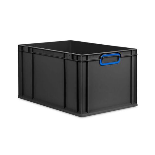 Eurobox ECO NextGen Cycle, Griffe geschlossen, farbige ColorClips, Anthrazit, B/T/H 600x400x320 mm
