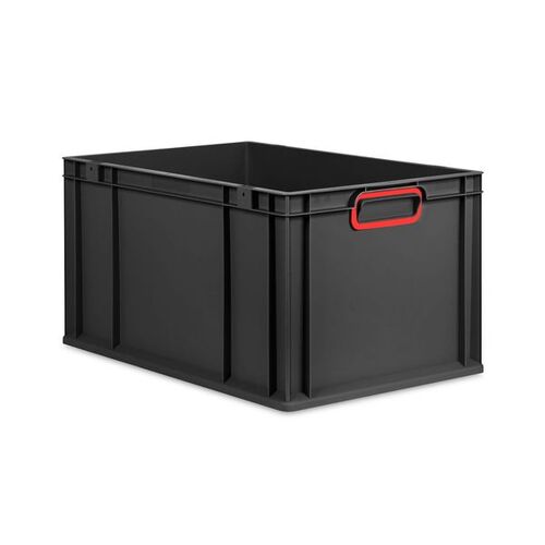 Eurobox ECO NextGen Cycle, Griffe geschlossen, farbige ColorClips, Anthrazit, B/T/H 600x400x320 mm