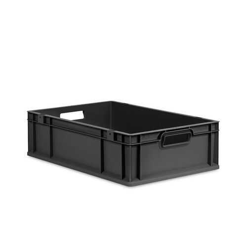 Eurobox ECO NextGen Cycle, Griffe offen, farbige ColorClips, Anthrazit, B/T/H 600x400x170 mm