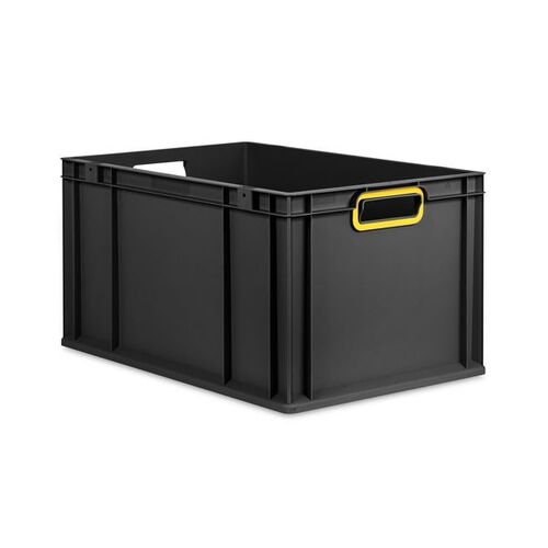 Eurobox ECO NextGen Cycle, Griffe offen, farbige ColorClips, Anthrazit, B/T/H 600x400x320 mm