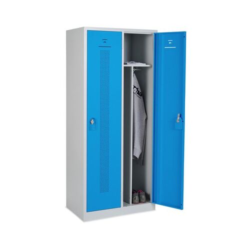 Design Spind auf Sockel, 2 Abteile mit Trennwand, BTH 800x500x1800 mm