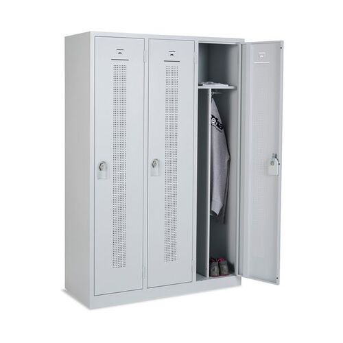 Design Spind auf Sockel, 3 Abteile mit Trennwand, BTH 1185x500x1800 mm