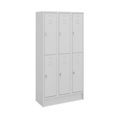F�cherschrank mit Drehriegelverschluss, 3 Abteile, 6 F�cher, Abteilbreite 300 mm