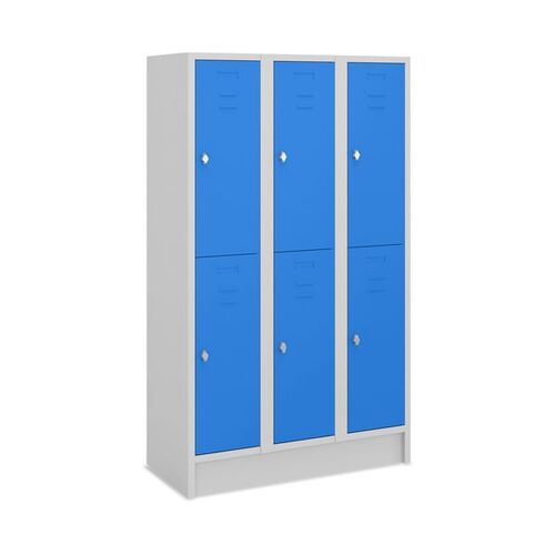 F�cherschrank mit Drehriegelverschluss, 3 Abteile, 6 F�cher, Abteilbreite 350 mm