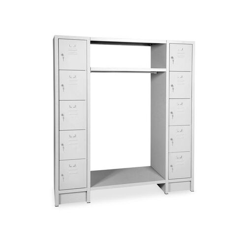 Offene Garderobe mit 2 Abteilen und 10 Schlie�f�chern, BTH 1540x500x1800 mm