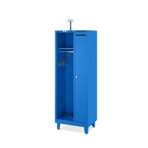 Feuerwehrschrank, SW-Trennung, 2 Abteile, BTH 700x500x1920 mm, Enzianblau