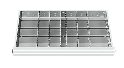 Schubladeneinsatz Metalleinteilung 800x450 mm BLH 75-200 mm