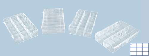 Sortimentskasten PS-Mini, 9 Fcher, glasklar, 1 Stk.