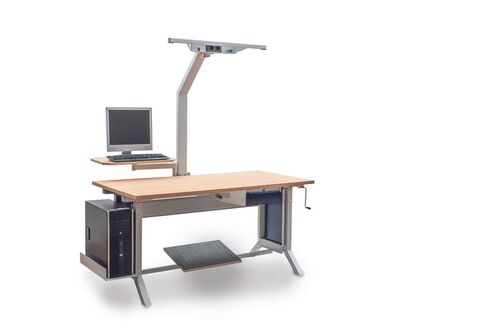 Workline Arbeitstisch, Aufbaugestell, Klemmfeststellung B/T/H 1500x750x735-1100 mm