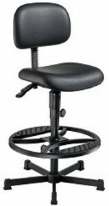 Arbeitsstuhl W2-H-KL-, Kunstleder mit Bodengleiter versch. Fu�st�tzen 
