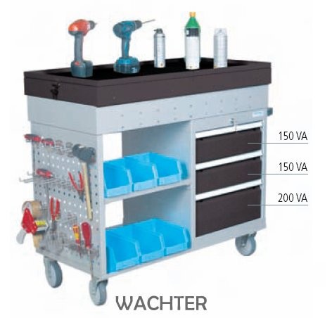 Werkstattwagen T500 mit Teleskopausz�gen und 3 Schubladen