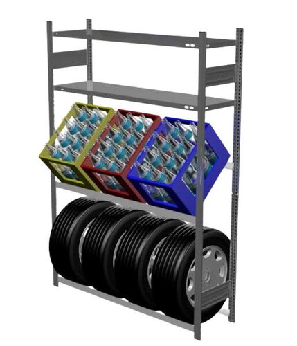 Getr�nkekistenregal & Reifenregal 2 Ebenen H/B/T 2000x1060x435 mm, verzinkt