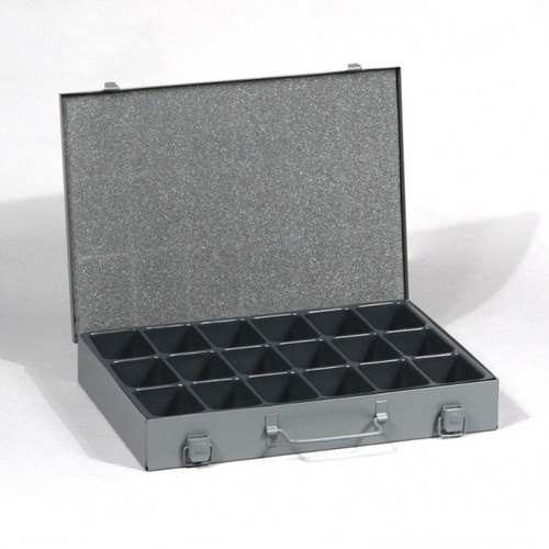 Kleinteilekoffer EuroPlus Metall 34/18, grau, 18 F�cher