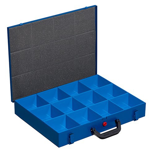 Kleinteilekoffer EuroPlus Pro >M< 44H-12, blau, 12 Einsatzboxen