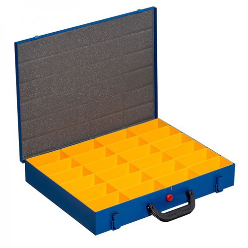 Kleinteilekoffer EuroPlus Pro >M< 44H-24, blau, 24 Einsatzboxen