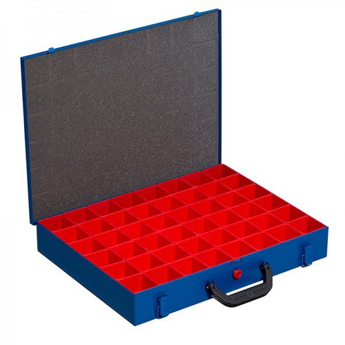 Kleinteilekoffer EuroPlus Pro >M< 44H-48, blau, 48 Einsatzboxen