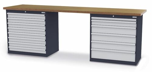 Reihenwerkbank inkl. 2 x Schubladenschrank 2500x600x960 mm