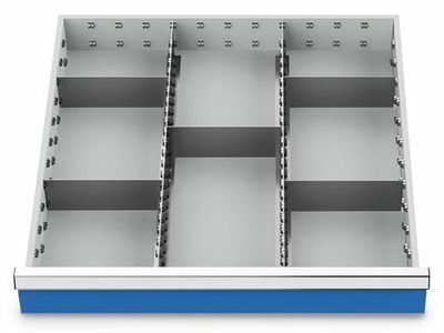Schubladeneinsatz Metalleinteilung 600x600 mm BLH 150 mm