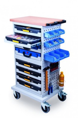 Mobiler Kofferschrank f�r Kleinteilekoffer, komplett