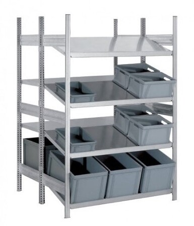 Bereitstellregal Tiefe 2x400 mm 4 Ebenen