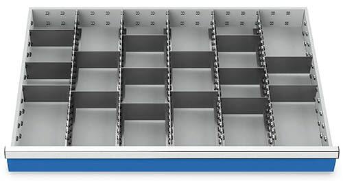 Schubladeneinsatz Metalleinteilung 900x600 mm BLH 50 mm
