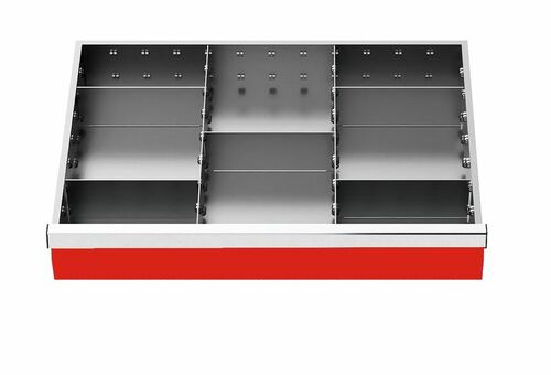 Schubladeneinsatz Metalleinteilung 600x400 mm BLH 150 mm
