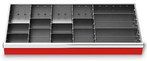 Schubladeneinsatz Metalleinteilung 900x400 mm BLH 150 mm