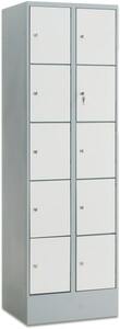 Schlie�fachschrank, 2 Abteile, 10 F�cher, Abteilbreite 300 mm