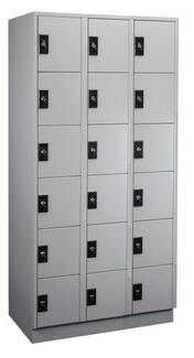 Schlie�fachschrank, 3 Abteile, 18 F�cher, Abteilbreite 300 mm