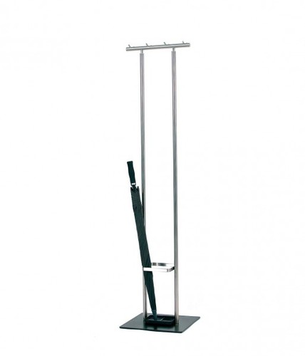 Garderobenst�nder mit 2 S�ulen, Edelstahl