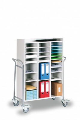 Postverteilwagen mit 21 F�chern 728 x 315 mm