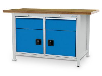 Werkbank | Kastenwerkbank 2 x Schublade 2 x Fl�gelt�r B/T/H 1500x750x859 mm